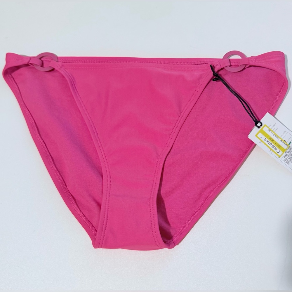 NWT Shade & Shore Pink Bikini Bottom with Ring Details size Small